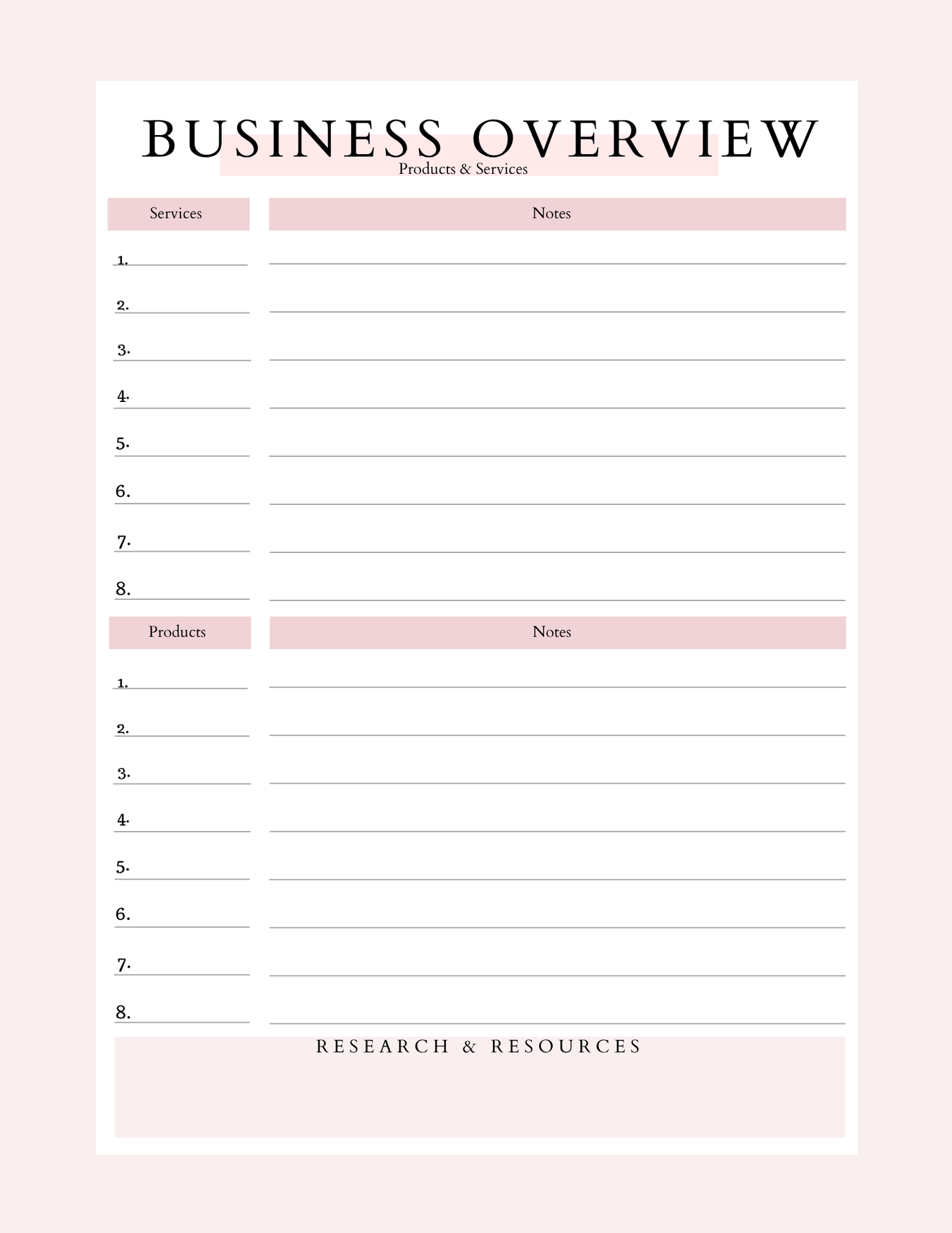 Business Plan | 13-Page Business System | Printable + Digital Download
