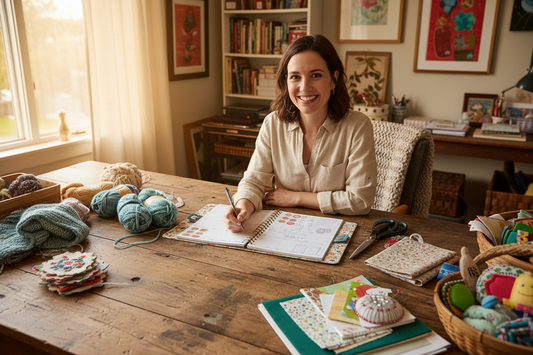 Craft business owner with planner