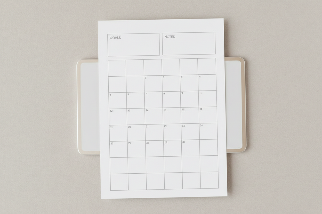 Monthly Planner printable mockup