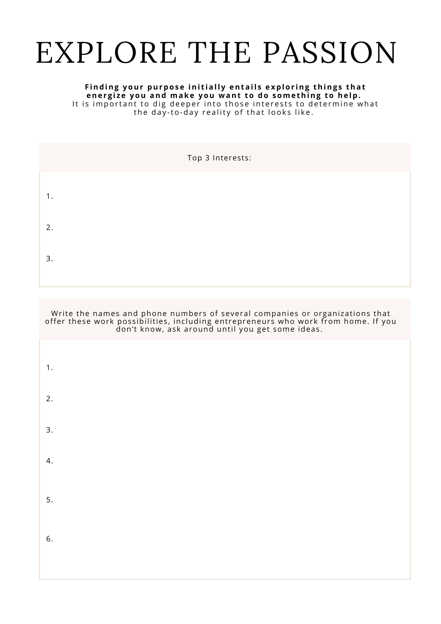 Find Your Passion Journal | Guided Self Discovery System | Printable + Digital Download