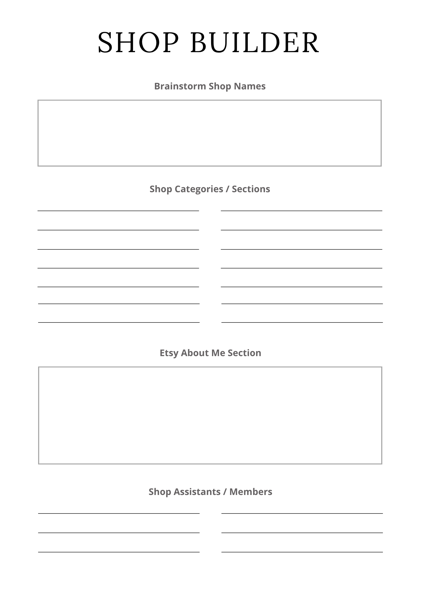 Etsy Shop Planner | 43-Page Business System | Printable + Digital Download