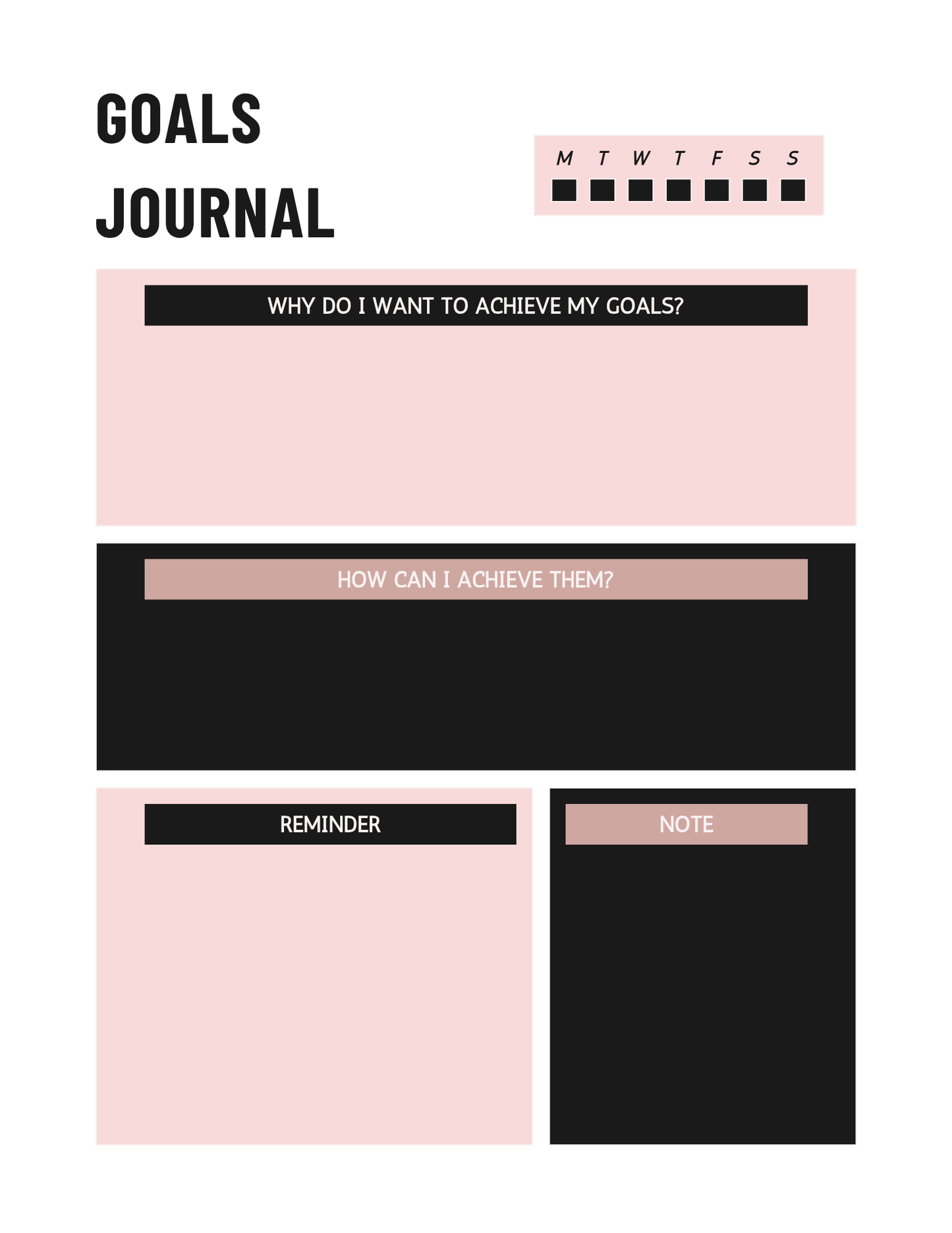 Goals Planner | 36-Page Goal Setting System | Printable + Digital Download