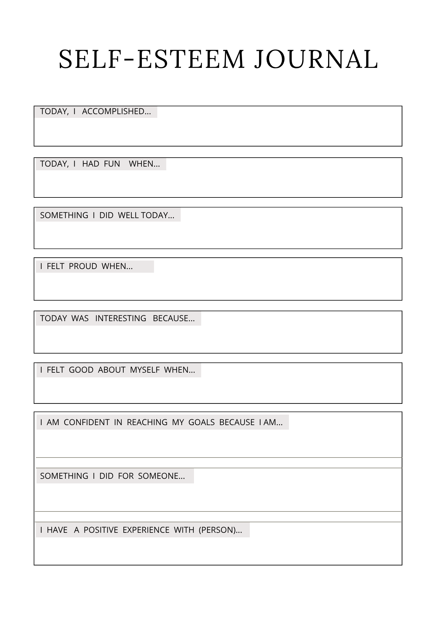 Confidence Journal | Build Confidence & Gain Clarity | Printable + Digital Download