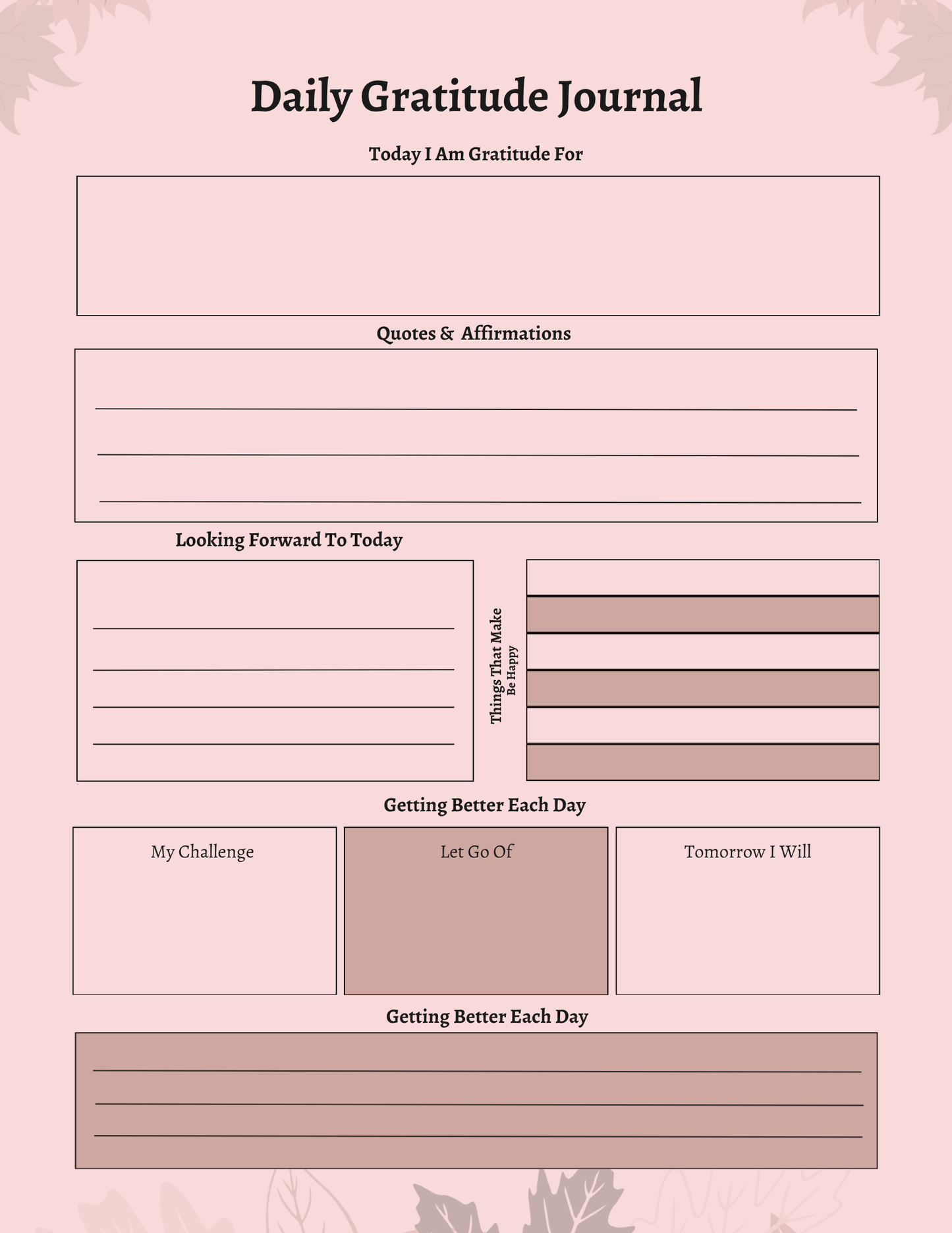 Gratitude Journal | Daily Reflection & Mindset Practice | Printable + Digital Download