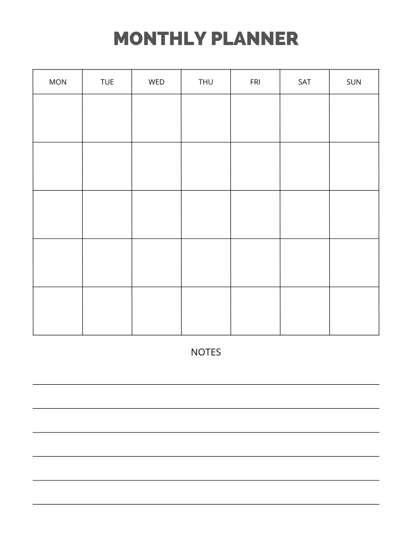 Monthly Planner | 1-Page Productivity Sheet | Printable + Digital Download