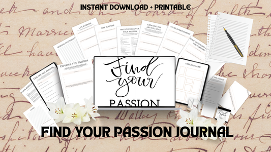 Find Your Passion Journal | Guided Self Discovery System | Printable + Digital Download