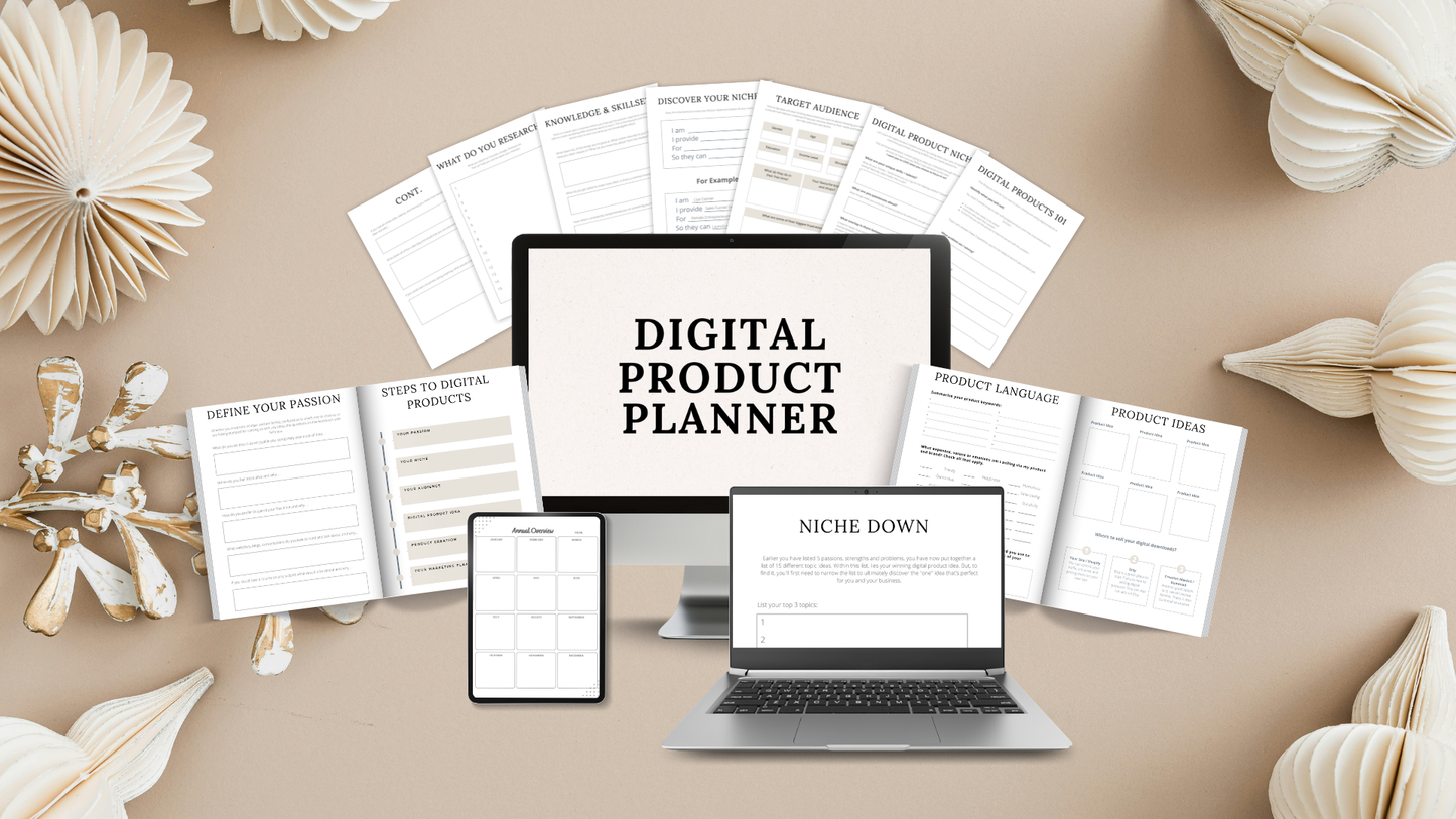 Digital Product Planner | 35-Page Business System | Printable + Digital Download