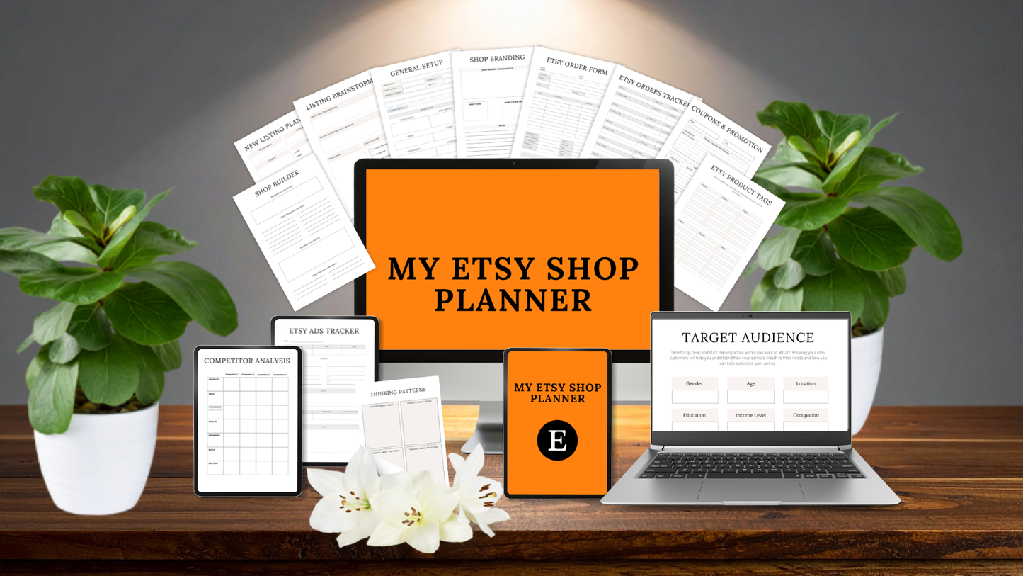 Etsy Shop Planner | 43-Page Business System | Printable + Digital Download