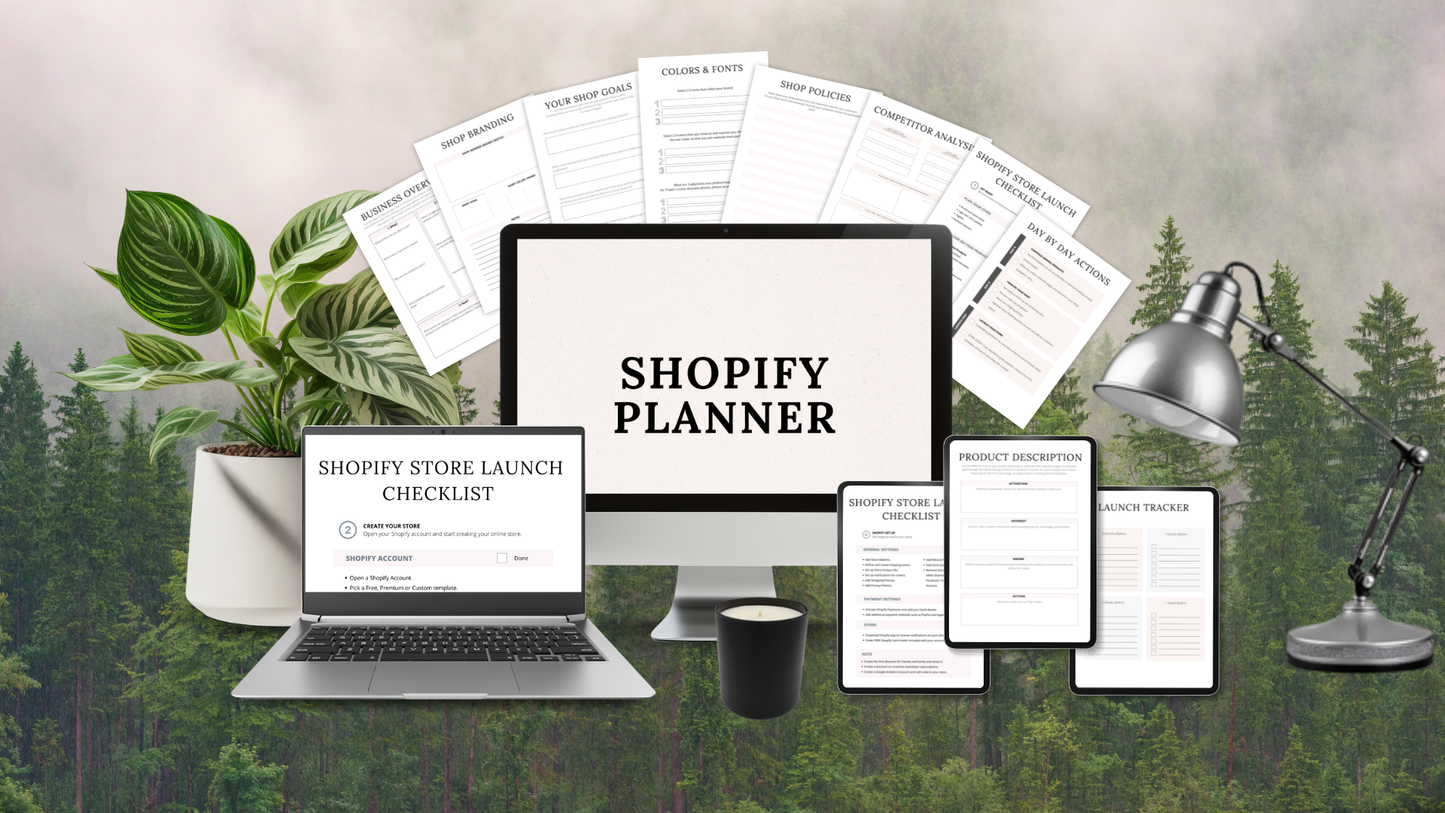 Shopify Planner | 41-Page Business System | Printable + Digital Download