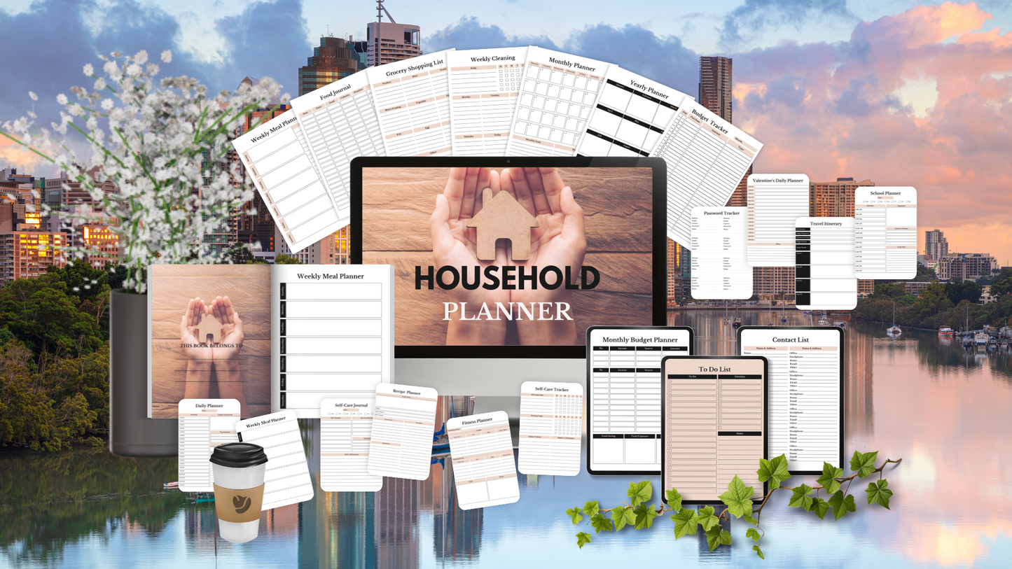 Household Planner | 54-Page Home Organization System | Printable + Digital Download