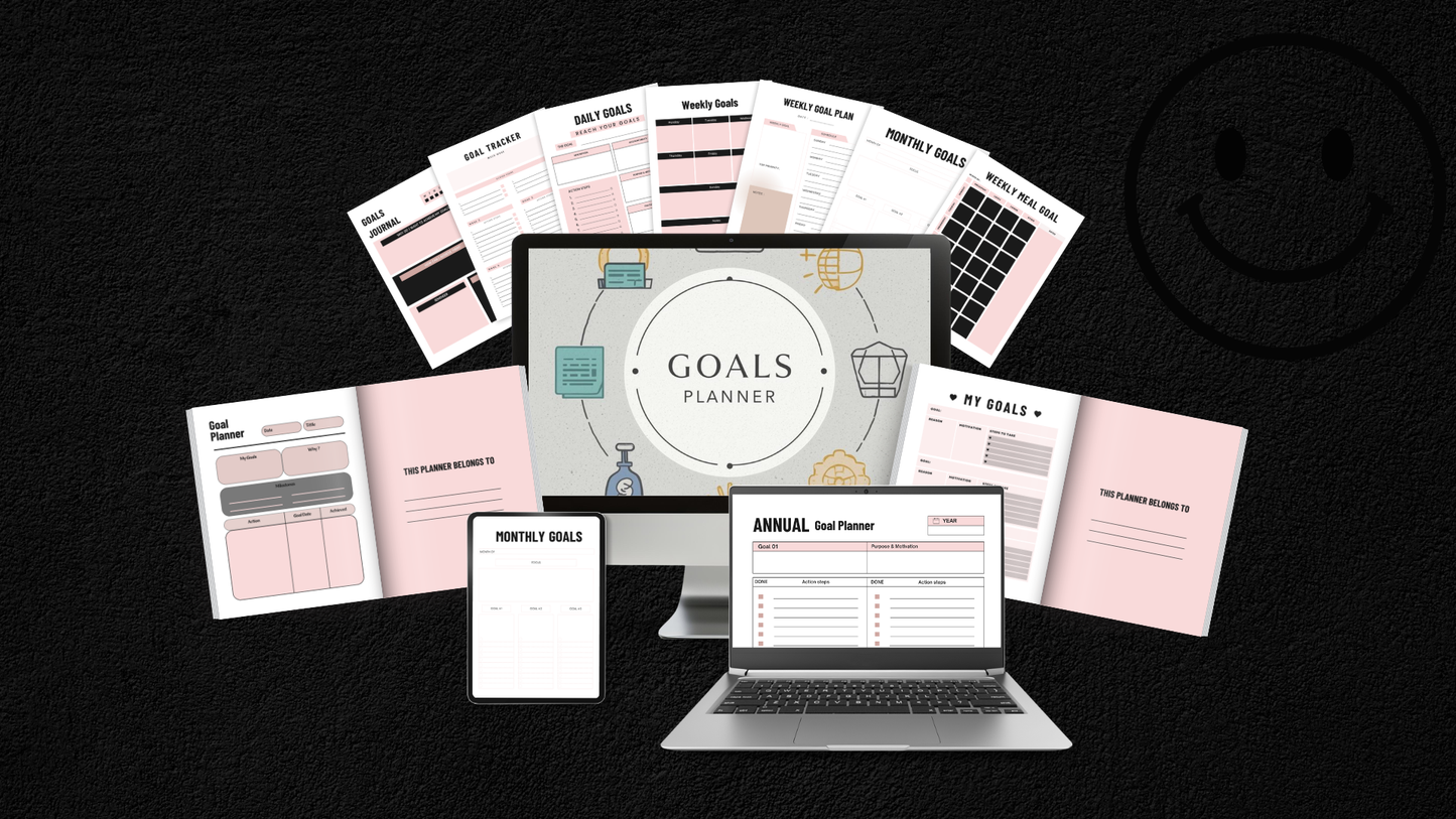Goals Planner | 36-Page Goal Setting System | Printable + Digital Download