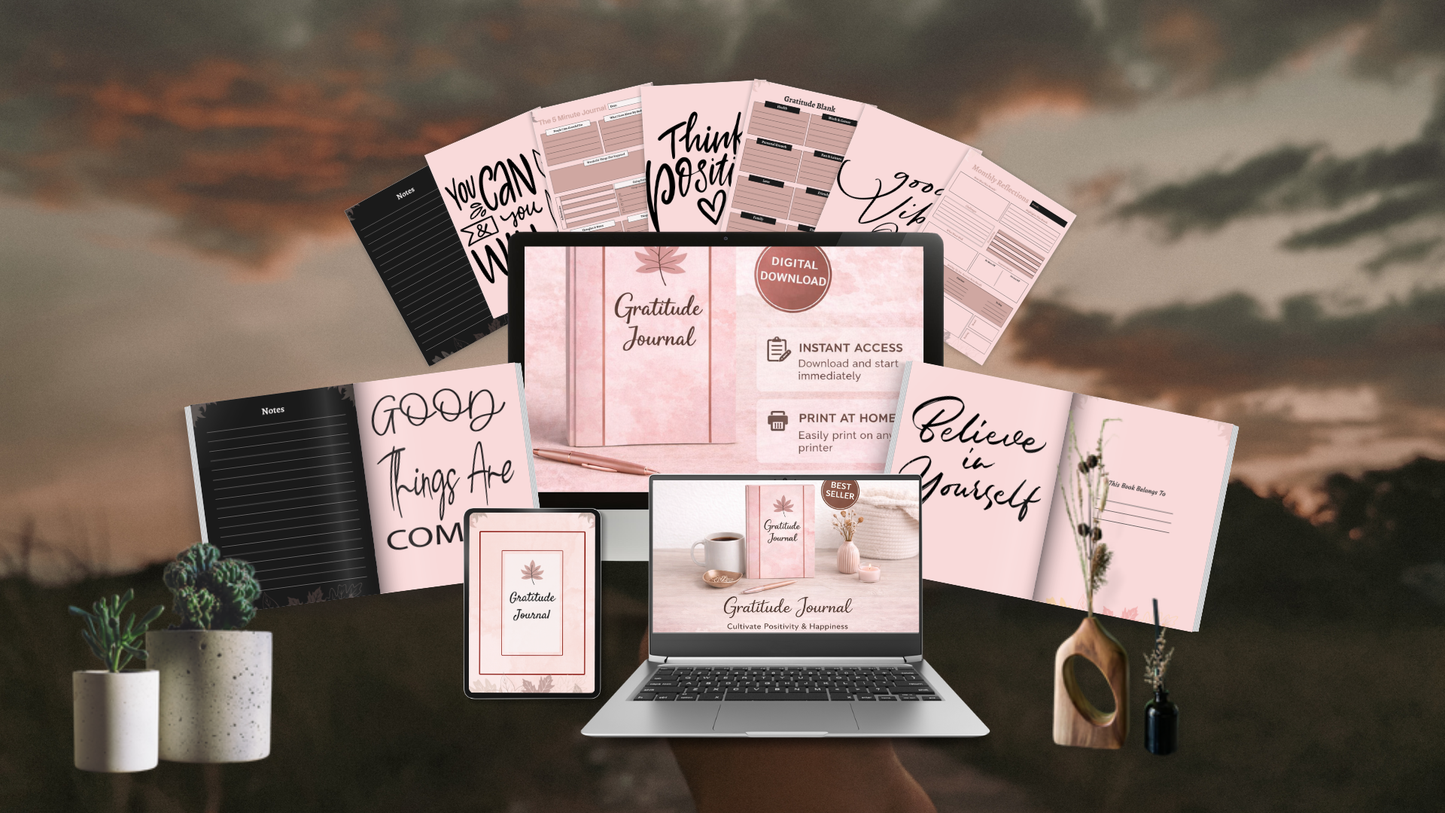 Gratitude Journal | Daily Reflection & Mindset Practice | Printable + Digital Download