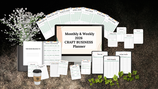 2026 Monthly & Weekly Craft Business Planner | 116-Page Business System | Printable + Digital Download