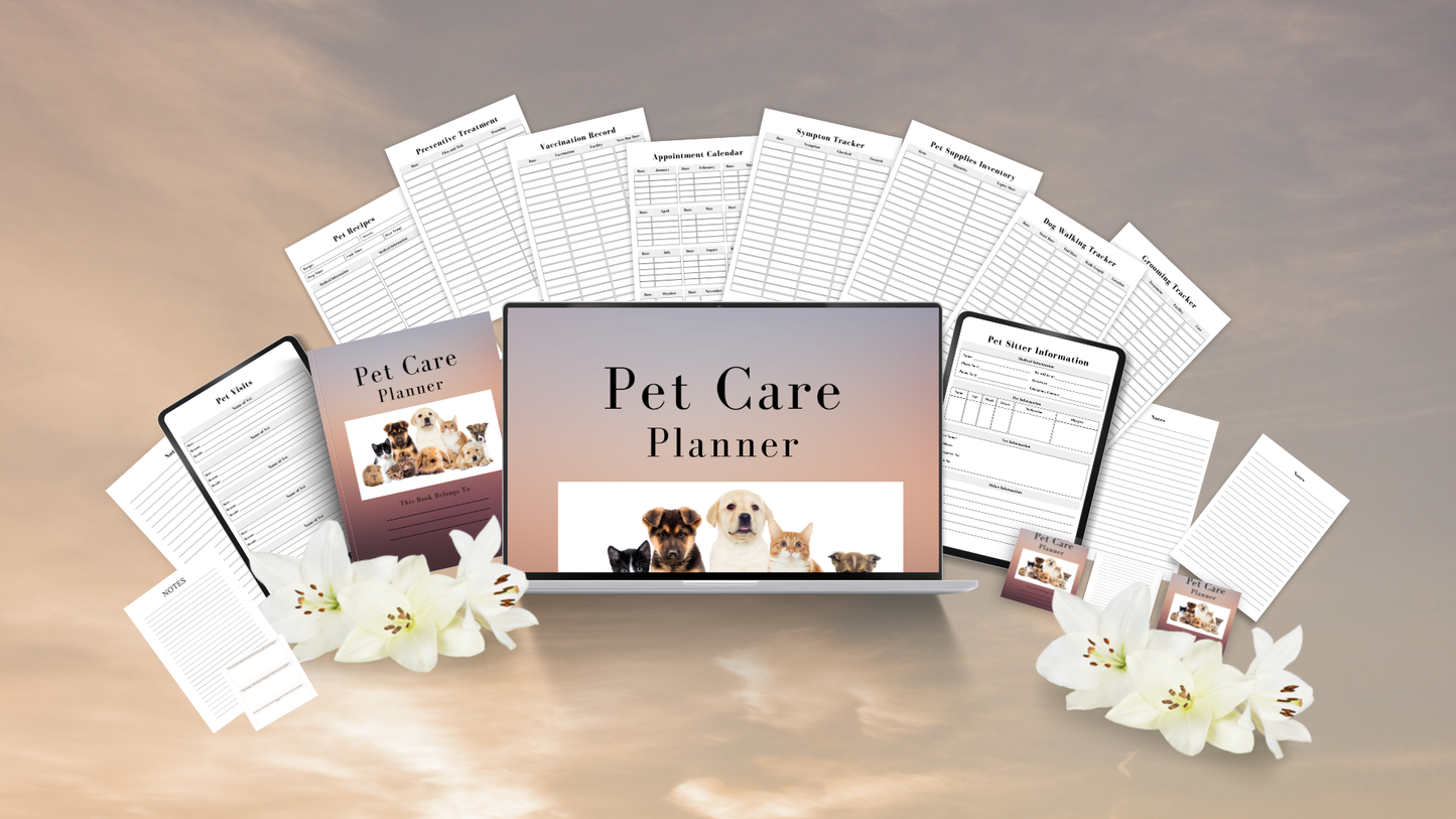 Pet Care Planner | 16-Page System | Printable + Digital Download