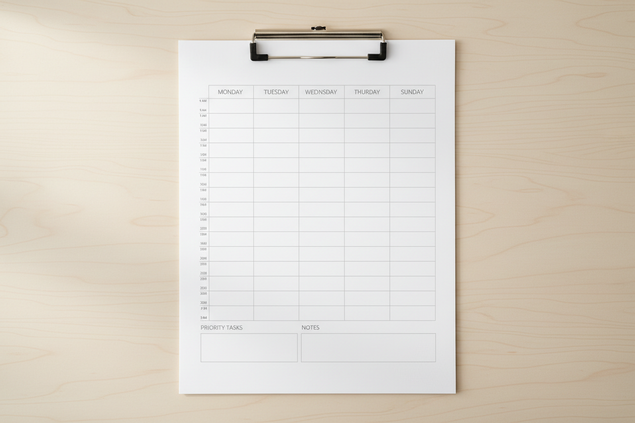 Personal Planner Work Schedule Weekly printable mockup